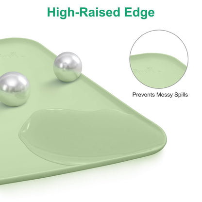 EEEKit Silicone Mat for Crafts, 23.6" x 15.7" Painting Mat with Raised Sides to Stay Tidy, Silicone Crafting Sheet for Crafts Creation, Green