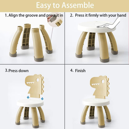 2+ Toddler Chair,Plastic Kids Dino Chair,Sturdy Durable and Lightweight Toddler's Activity Chairs,Anti-Slip Ergonomic