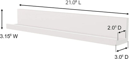 Command Picture Ledge, 21" Floating Shelf with Adhesive Strips, Quartz, Damage Free Hanging, 1 Ledge & 10 Strips