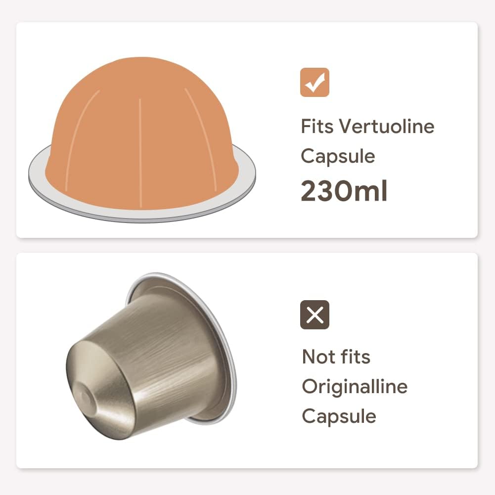 Nes presso Vertuo Pods Upgrade Version for Vertuo Next Coffee Brewer, 230 ML Crema Coffee, 2 Capsules, 1 Tamper