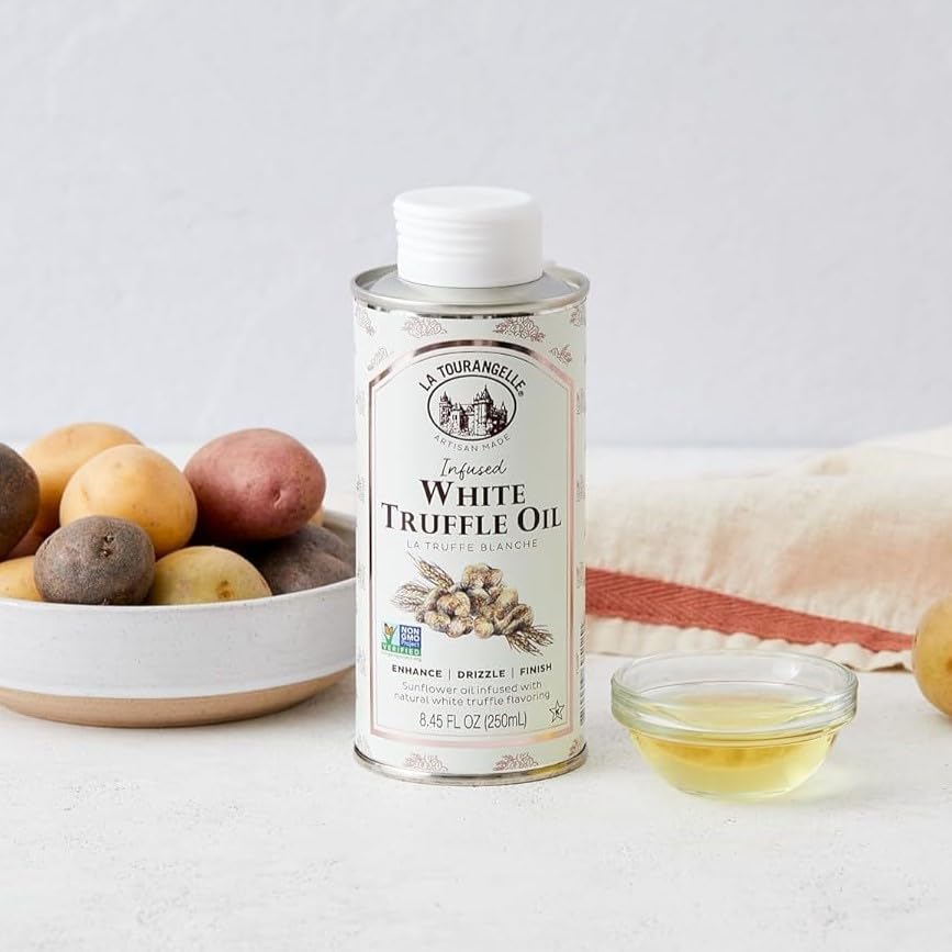 La Tourangelle, White Truffle Cooking Spray, Complex Gourmet Earthy Flavor for Spraying on Pasta, Popcorn, Vegetables, Potatoes, and More, 5 Fl Oz