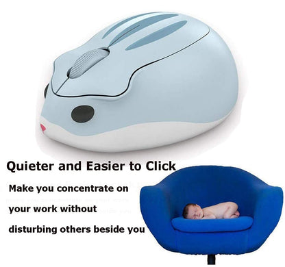 Wireless Mouse Cute Hamster Shape Less Noice Portable Mobile Optical 1200DPI USB Mice Cordless Mouse for PC Laptop Computer Notebook MacBook Kids Girl Boy Men Women Adults School Office Gift (Purple)