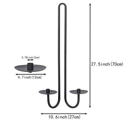 Wall Sconce Candle Holder Metal Hanging Wall Decorations for Home,Living Room, Bathroom, Dining Room, Set of 2（Black