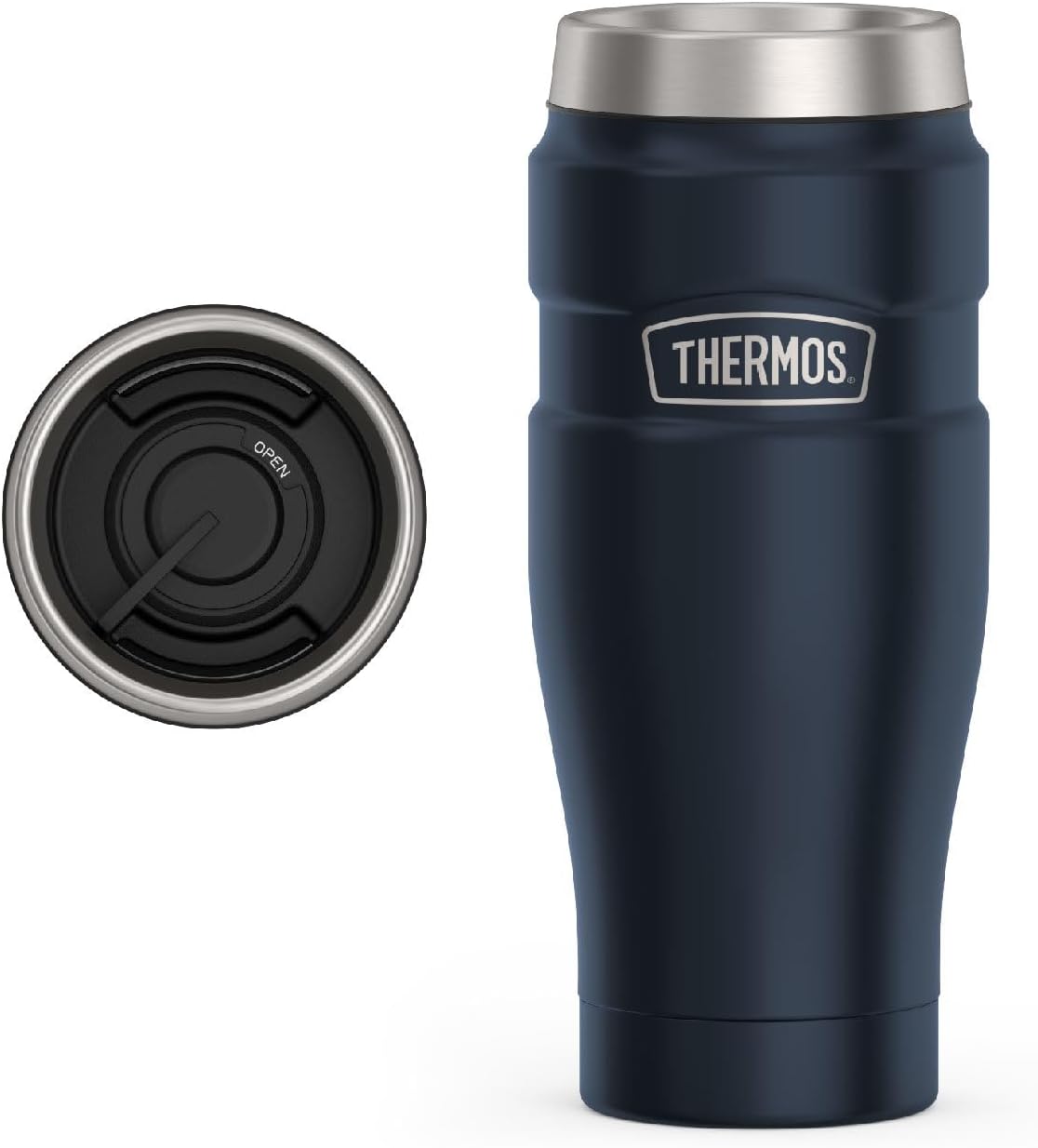 16oz, Commuting THERMOS Stainless King Vacuum-Insulated Stainless Steel Tumbler - Midnight Blue - Insulated Coffee