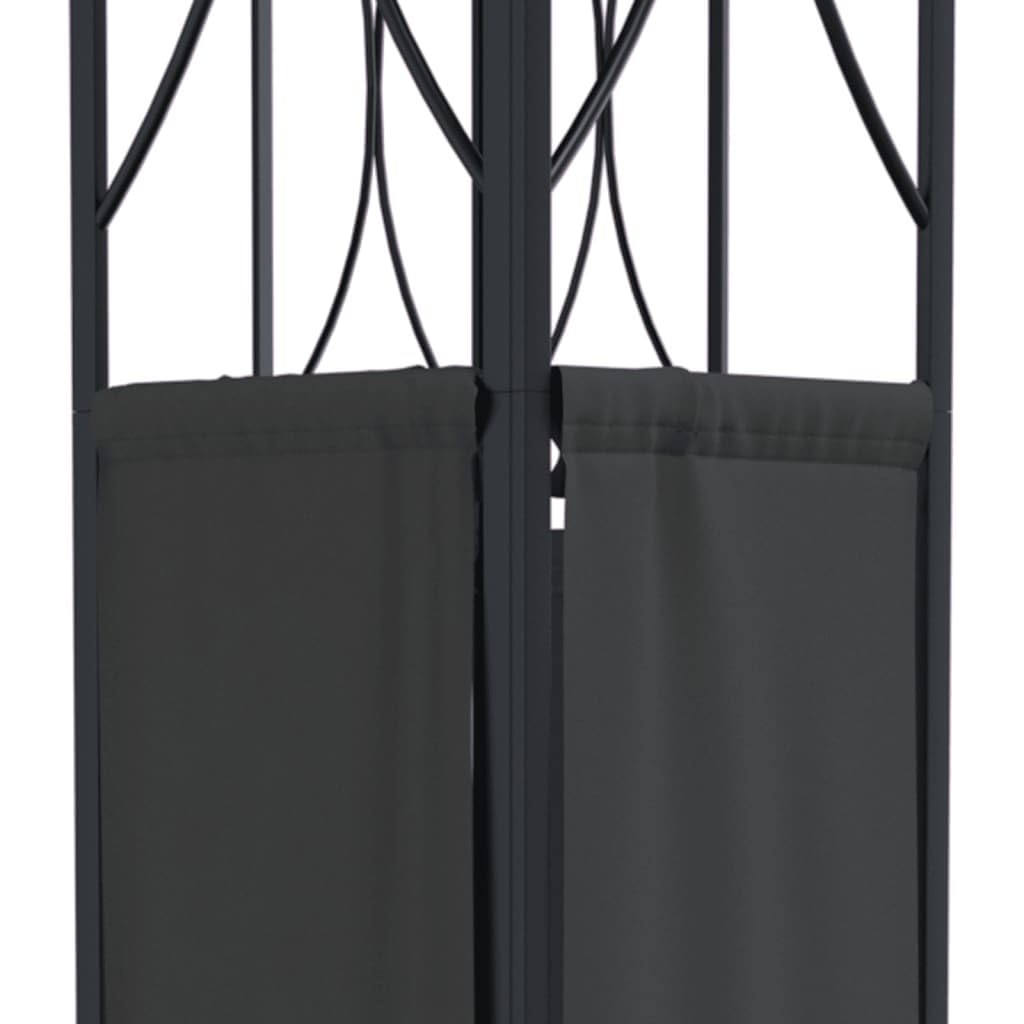Anthracite Steel Outdoor Gazebo, Large 118x118 Inch Polyester Fabric Canopy, Powder-Coated Frame for Patio, Garden, Events Outdoor Structures
