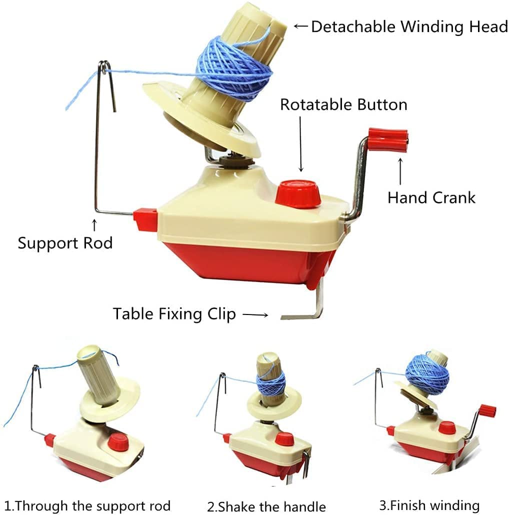 Yarn Ball Winder, Convenient Ball Winder for Yarn,Yarn Swift and Ball Winder Combo with Easy Installation for Yarn Storage + 53 Pieces Stitch Knitting Needles + 1 Pieces Scissors