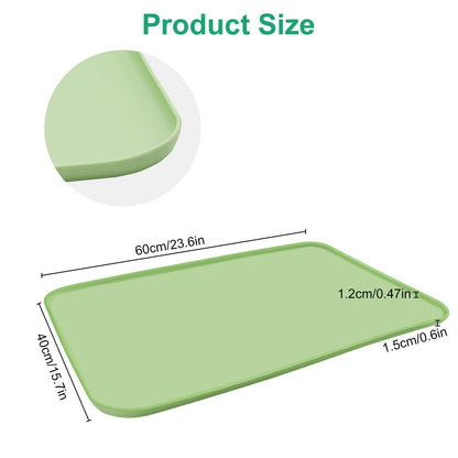 EEEKit Silicone Mat for Crafts, 23.6" x 15.7" Painting Mat with Raised Sides to Stay Tidy, Silicone Crafting Sheet for Crafts Creation, Green