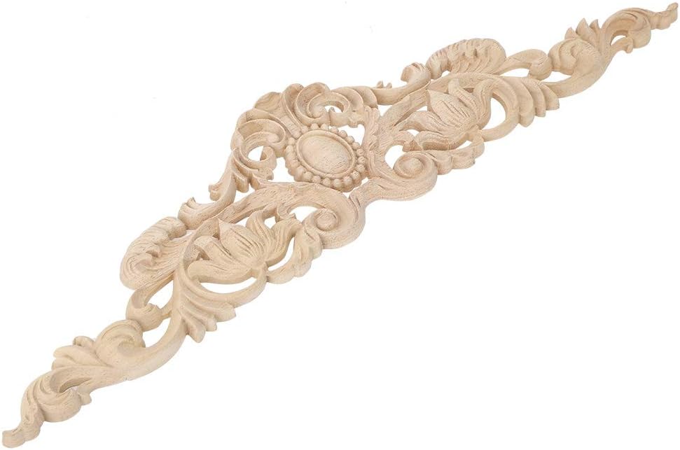 TOPINCN 50x12cm Wood Carving Applique, European DIY Decoration for Home Furniture