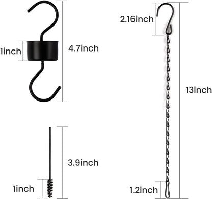 Yenmoz Metal Ant Moat Hooks, 5 Sets Feeder Hanging Chains and Brushes for Hummingbird Feeders