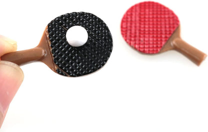 TAODAN Mini Table Tennis Racket Set - 3-in-1 Dollhouse Ping-Pong Toys (2 Rackets, 1 Ball)