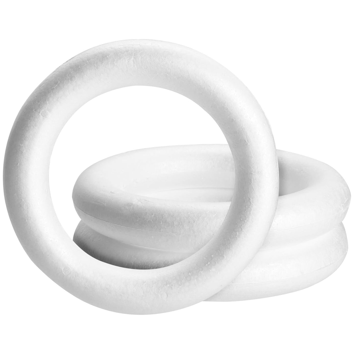Juvale Foam Wreath Form - 12 x 12 x 2 in, Pack of 3, White - Foam Wreath Ring