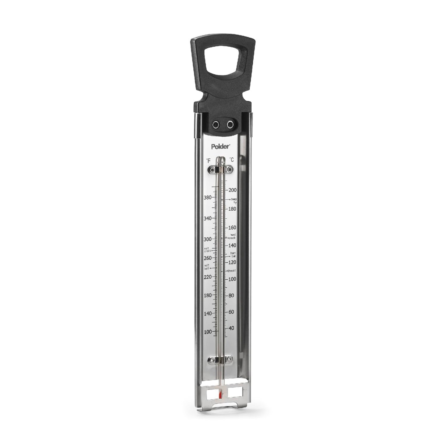 12" Polder Candy Thermometer, Stainless Steel Cooking Thermometer with Pot Clip, for Jam, Syrup, Jelly, Yogurt