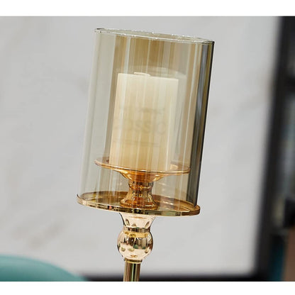 Candlestick Holders European Metal Crystal Candle Lantern Gold Candle Holders Wedding Centerpieces Center Table Candlesticks Parties Home Decor Candle Holders (Color : B)