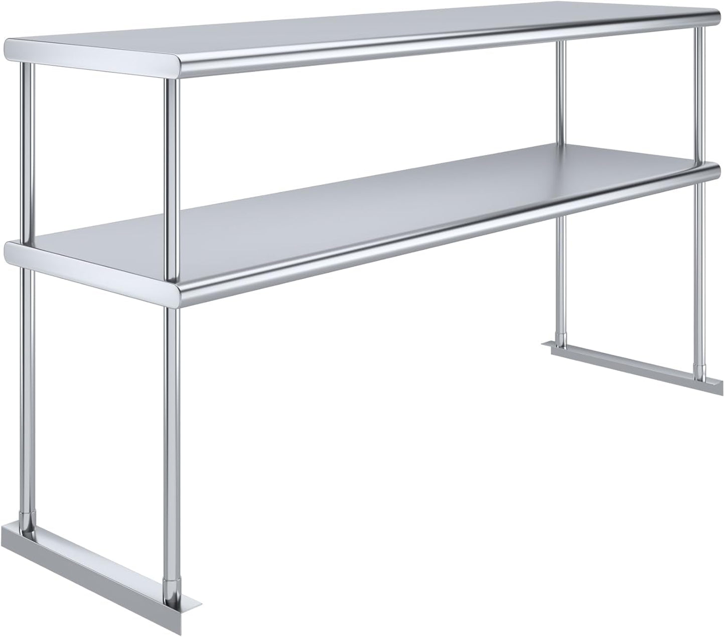Express KitchQuip NSF Certified 18 Gauge Heavy Duty Stainless Steel Double overshelf with Brackets for Kitchens, Utility Rooms, Storage, Offices & Home