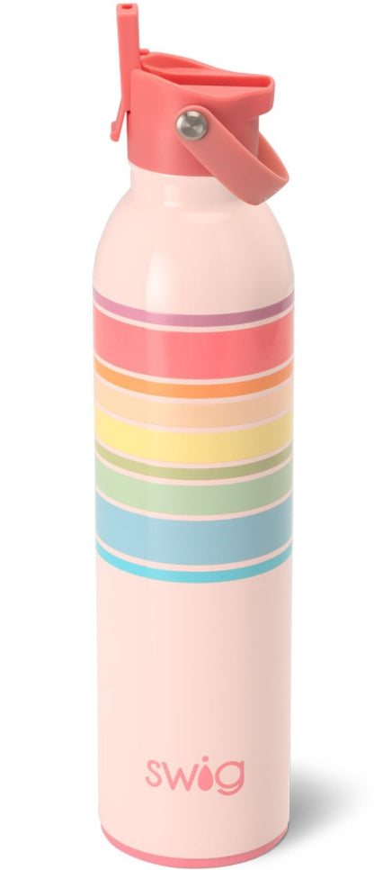Swig Life 26oz Insulated Water Bottle, Travel Water Bottle with Straw and Lid, Cup Holder Friendly, Stainless Steel (Good Vibrations)