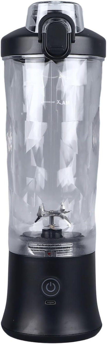 Portable Blender, 18000rpm 600ml Large Capacity Cordless Stainless Steel Blender with 6 Ultra Sharp Blades for Shakes