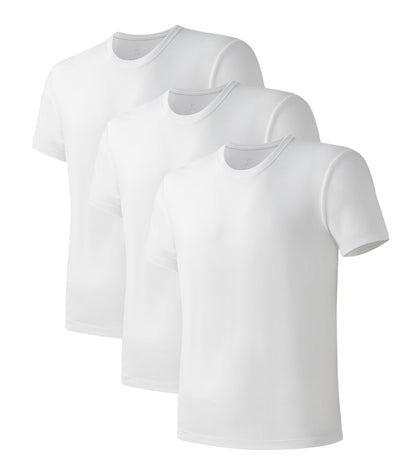 DAVID ARCHY Men’s Undershirts Quickly-Dry T-Shirts,Stretch Moisture-Wicking Crew Neck Tees for Men,3 Pack (XXL, White)