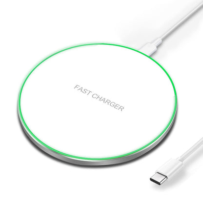 Wireless Charger 20W Max Fast Wireless Charging Pad Compatible with iPhone 11 12 13 14 15 16 Pro/Pro Max, iPhone Xs/XS Max/XR/8 Plus, Air Pods Pro/3/2; for Samsung Galaxy/Note, Galaxy Buds (White)