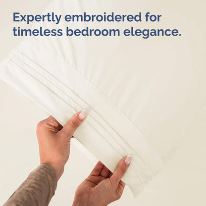 Skiennix Queen Pillow Cases Set of 4 - Ultra Soft Hotel Quality - Wrinkle Free & Stain Resistant - Off White