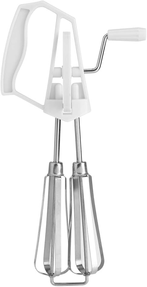 Egg Beater, Stainless Steel Rotary Hand Whip Whisk Mixer Cooking Tool