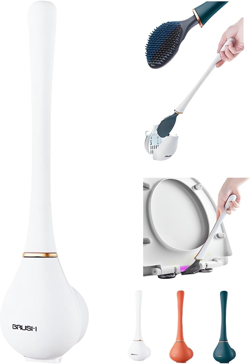 2025 Set Modern Flexible Silicone Toilet Caspa for Home Silicone Toilet Wand Bowl Brush and Holder Cleaning Wall