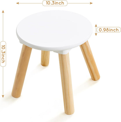 9 Inch 2 pack Beright Wooden Step Stool for Kids, Children's Stool Perfect Matched Sensory Table, Sturdy Sitting Stool