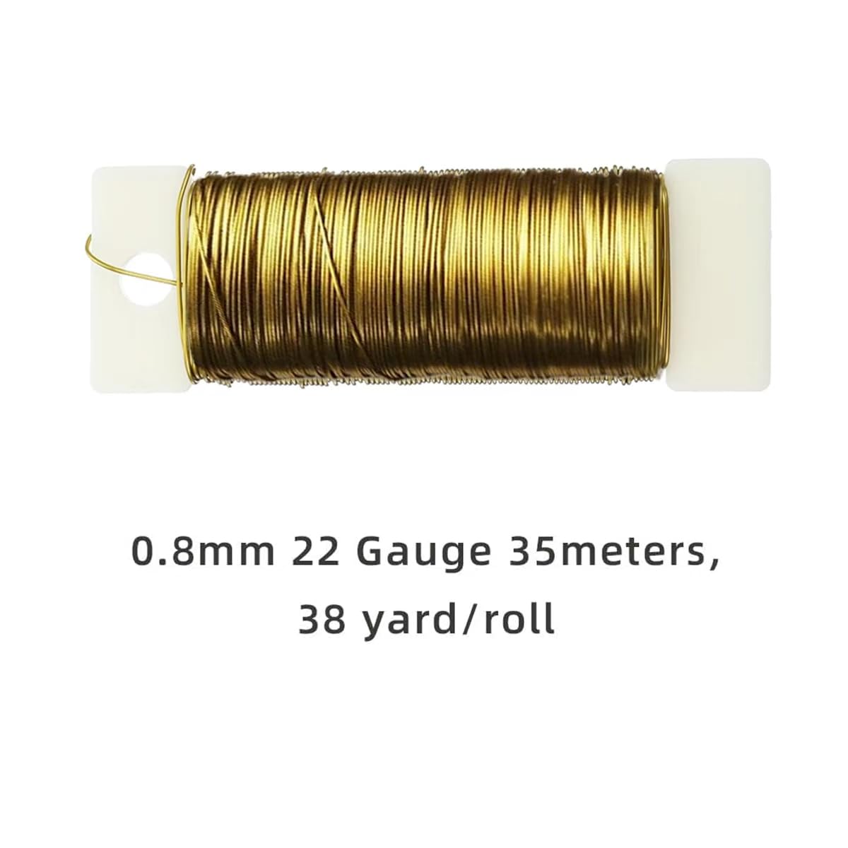 114 Yards 22-Gauge Gold Floral Metal Wire: Flexible Paddle Wire for Flower Arrangements, Crafts, Christmas Wreaths, Trees & Garlands