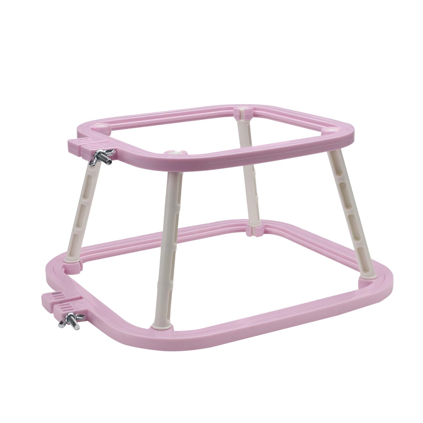 2-Layer Small Embroidery Hoop Stand, Square Hands Free Embroidery Frame for DIY Crafts, ABS Plastic Cross Stitch Hoop Holder for Craft Sewing, Needlework (Purple)