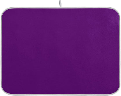 Deep Purple Dish Drying Mat for Kitchen Counter, 18 x 24 Inch Absorbent Microfiber Dry Dishes Pad for Decor