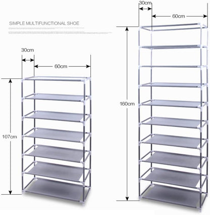 Generic 63" 10-Floor Closet, The Large Shoe Rack Large with dust Cover Shoe Rack with Covers on The Non-Woven Shoe
