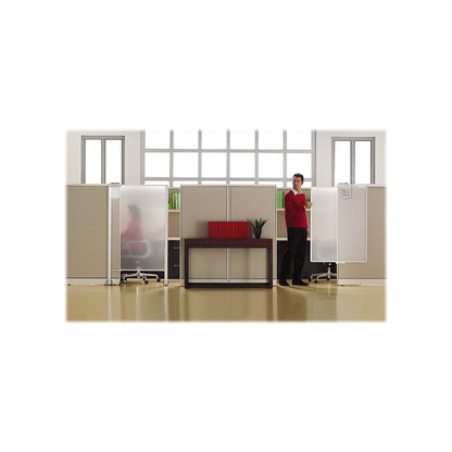 Quartet Privacy Screen, 64" x 38" Translucent Portable Wall Divider, Adjustable Height, Sturdy Aluminum Frame on Wheels, Includes Attachable White Board (WPS2000)