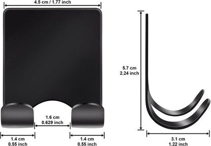 Diesisa Razor Holder - 304 Stainless Steel Shower Organizer with Heavy-Duty Adhesive Hooks | Black (2+2 Pack)