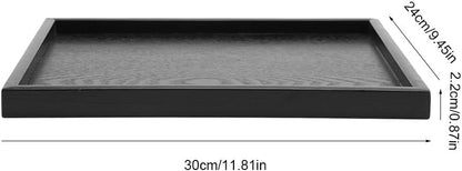 Solid Wood Serving Tray, Rectangle Shape, Tea Coffee Drinks Plate, 12.5 x 9.45 inch
