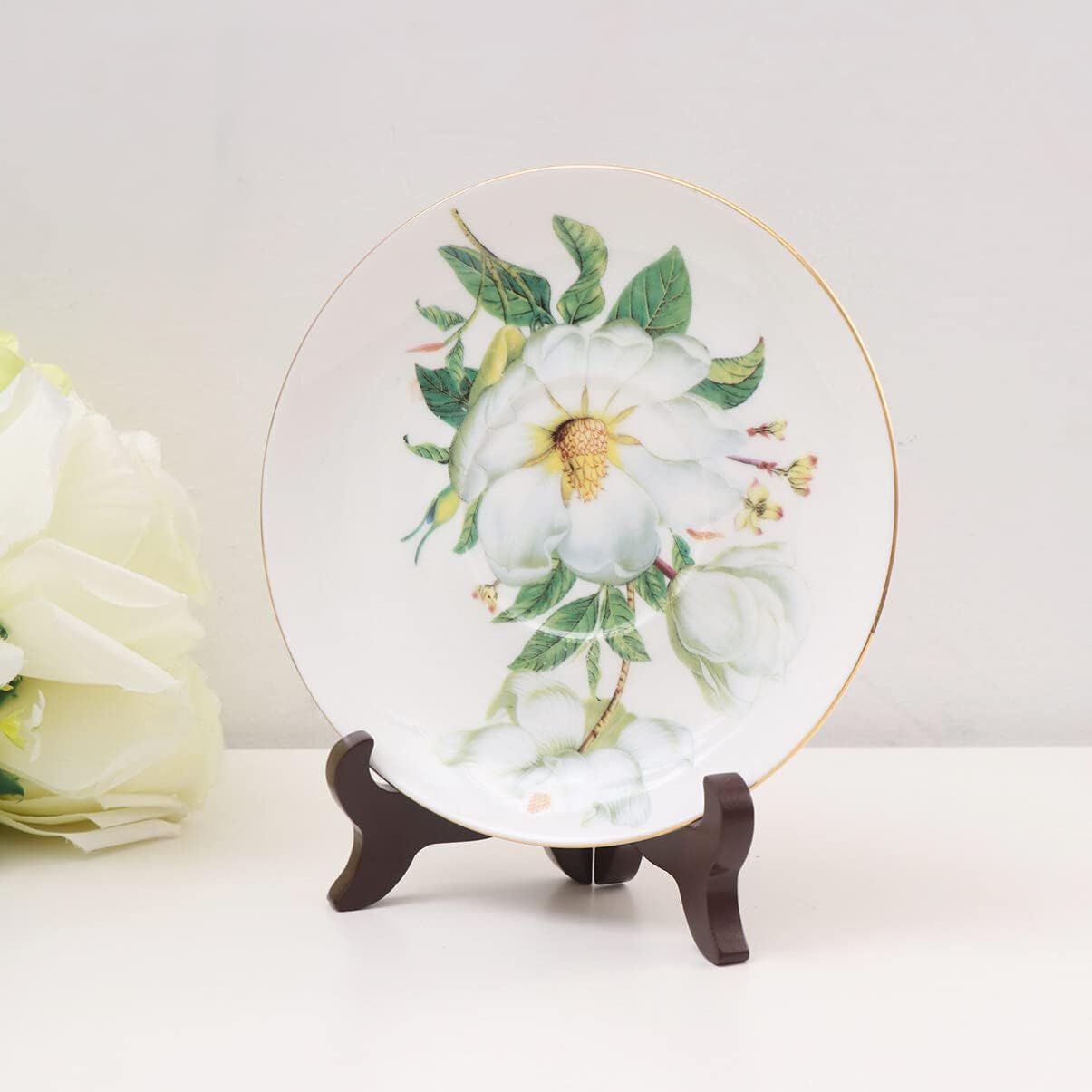 PRETYZOOM 3pcs Wooden Plate Stands for Display: 5 Inches Easel Display Holder, Table Top Easels for Photos