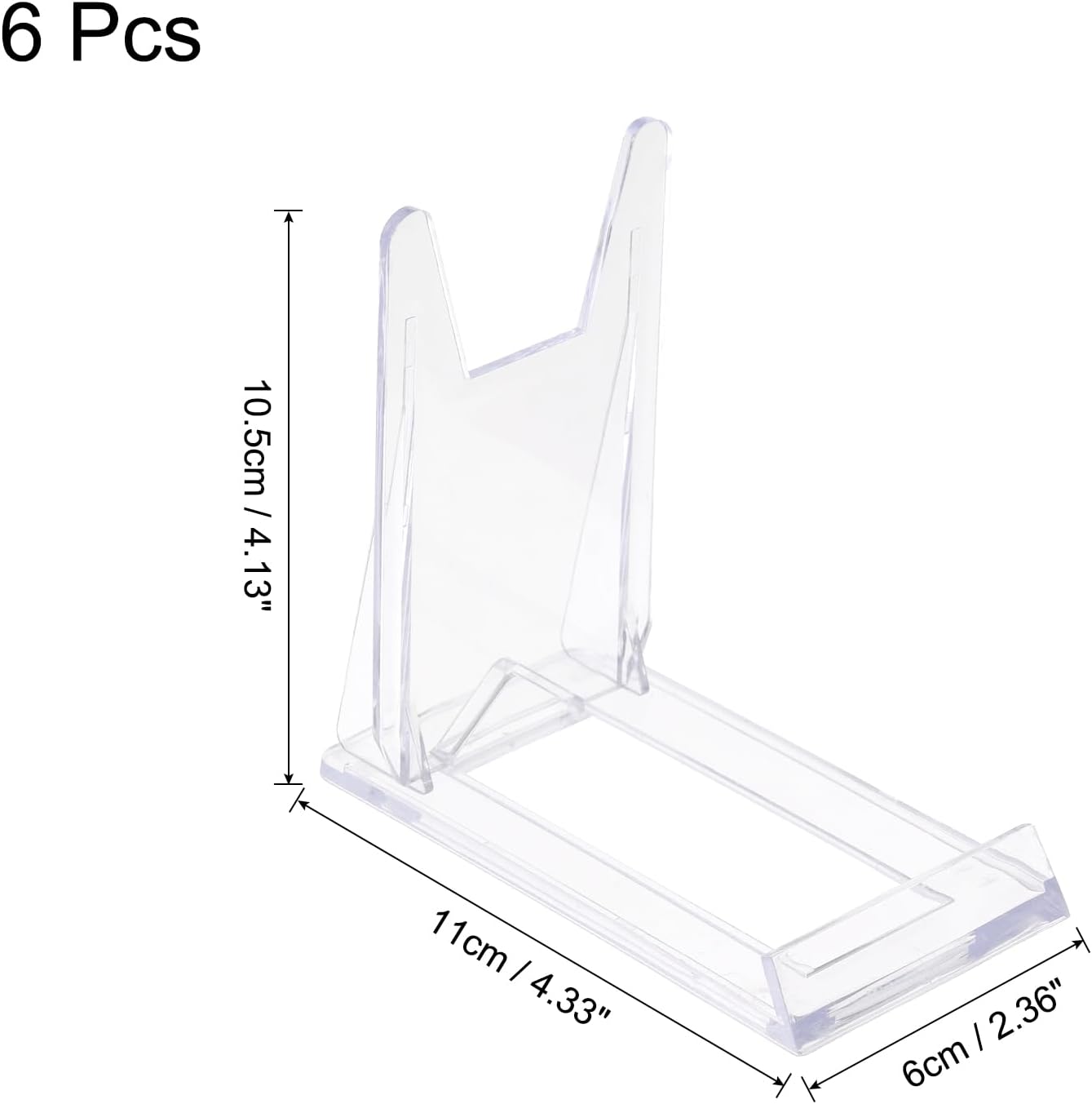 uxcell 4" Plastic Plate Stands, Display Easels for Card, Photo Frame, Desktop, Black, 6 Pcs