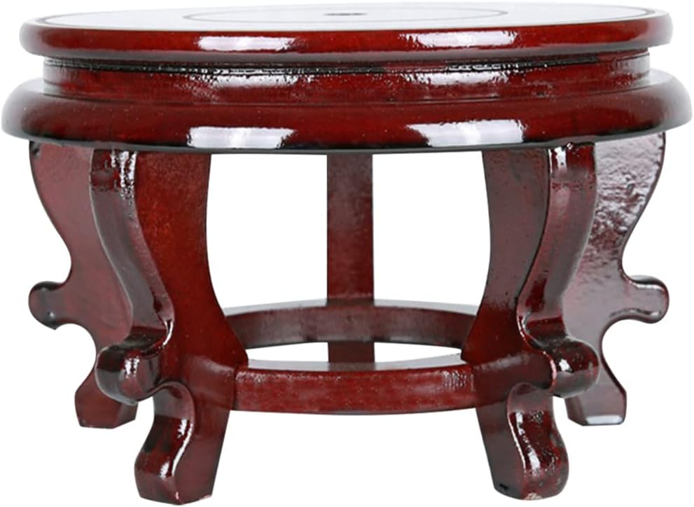 YARNOW Wooden Plant Stand, Rustic Flower Pot Base Holder Stool, Oriental Style Plant Saucer for Vase Display