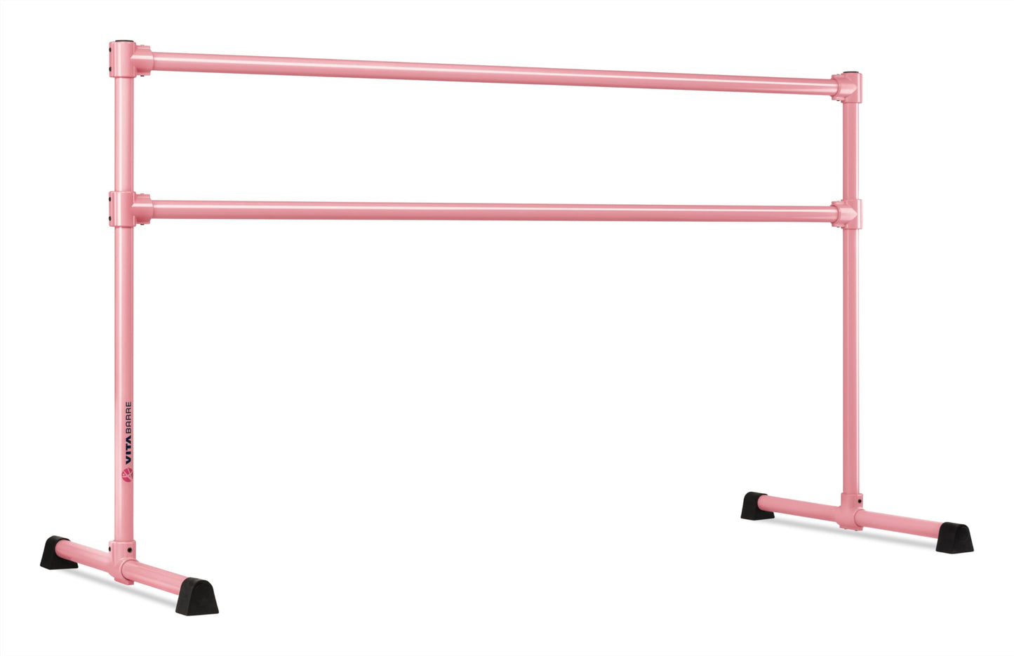 VITA Barre Portable Freestanding Double Ballet Barre, Extreme, 7 Ft Bars, Light Pink, Steel | Fixed Height, Made in USA, Home or Gym Exercise Equipment for Kids & Adults | Dance, Fitness, Pilates