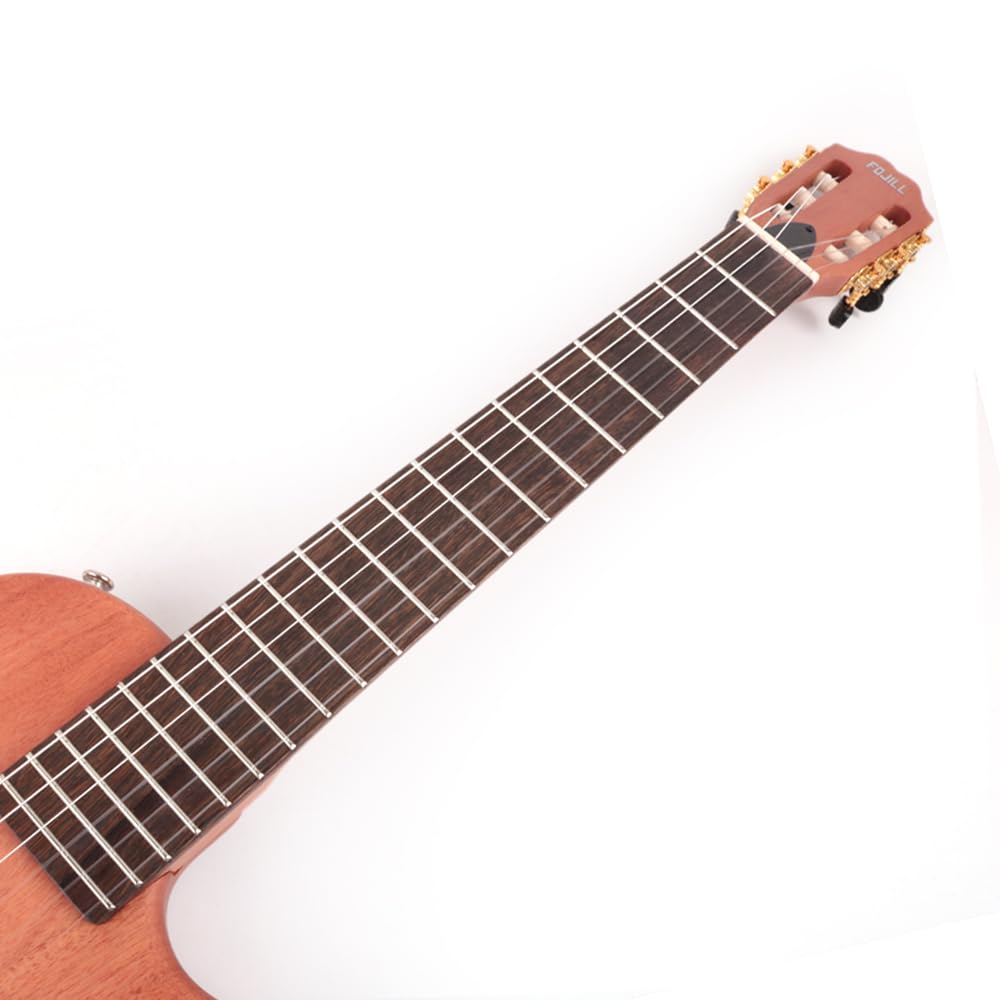 Fojill Electric Classical Guitar Classic Nylon String Travel Portable Silent Practice Guitars Mahogany Body Neck Rosewood Fretboard With Gig Bag
