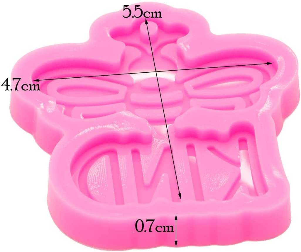 33Pcs Epoxy Resin Molds Kit - 3Pcs Lovely Bee Silicone Resin Molds, with Keychain and Jump Ring for DIY Pendant Craft, Silicone Molds for Epoxy Resin Casting Molds with Hole, Polymer Clay Mold