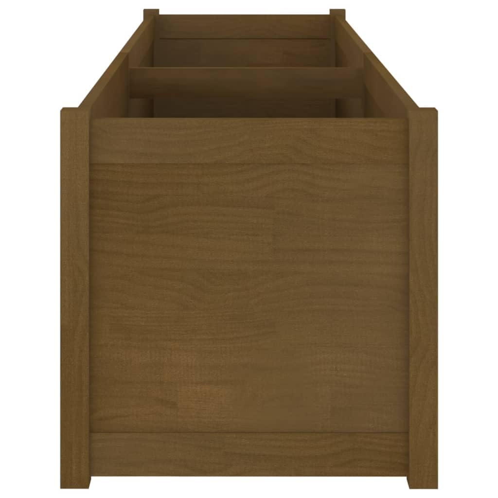 Foknhdi Honey Brown Raised Garden Bed Planter 78.7"x19.7"x19.7", Solid Pine Large Outdoor Planter Box for Flowers & Herbs, Rustic Tree Bed Assembly Needed for Patio Yard