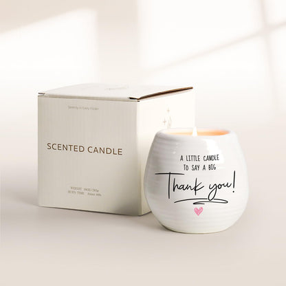 Thank You Gifts for Women Men, 10 Oz Handmade Ceramic Lavender Scented Candle, Hostess Gifts for Women, Thank You Candle, Appreciation Gift for Women Teacher Nurse Doctor Friends Coworkers Employee
