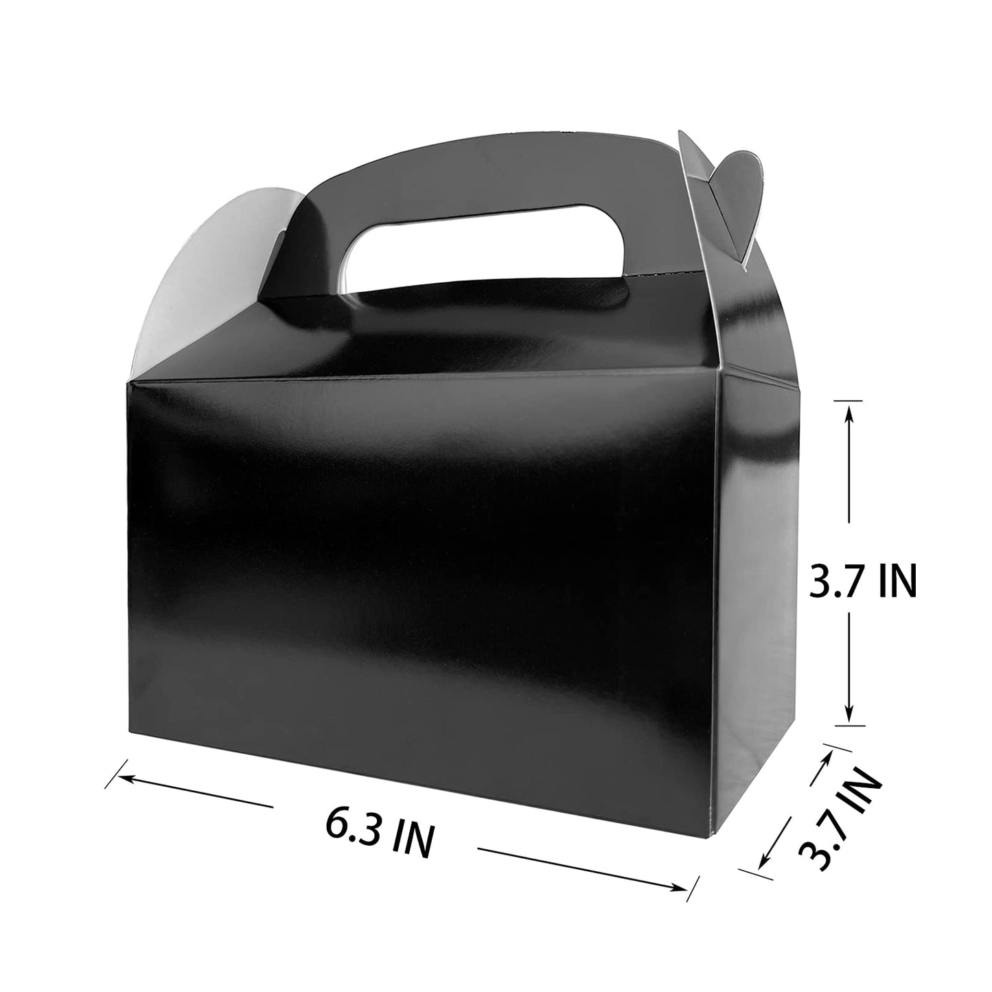HKLMRO 35 PCS Party Treat Boxes Black Candy Cookies GiftBox DIY Portable Favor Bags Snack Goodie Cardboard Gable Perfect for Kids Birthday Halloween Wedding Baby Shower Easter Supplies Decoration