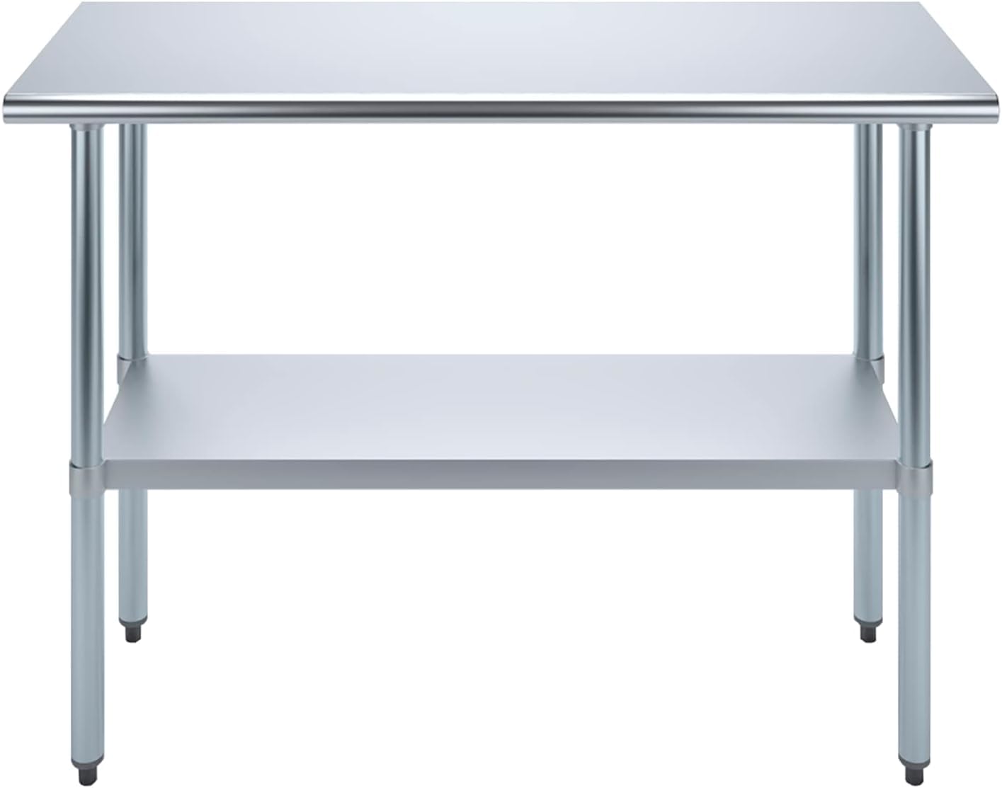 KPS Commercial Stainless Steel Work Prep Table – 18" x 48" NSF Certified Heavy-Duty Table with Adjustable Undershelf for Restaurant, Kitchen, or Garage Use
