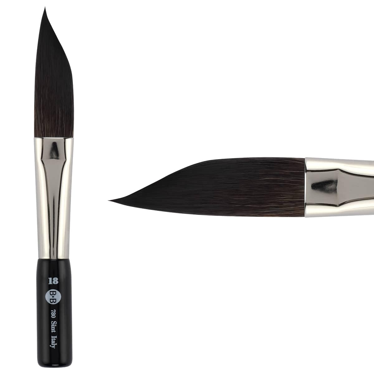Borciani e Bonazzi Hidro Synthetic Sword Striper Liner Brushes for Fine Lines & Lettering - Sizes 18 - Extra Short Handle, Handcrafted in Italy, Cruelty-Free