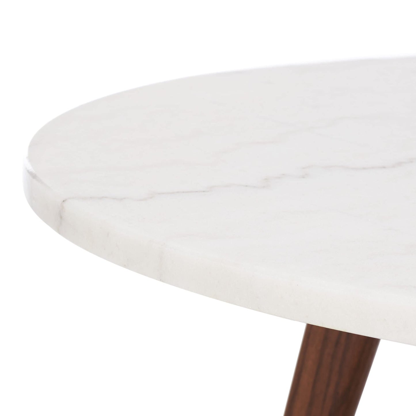 SAFAVIEH Home Collection Syrio Marble/Walnut Brown Round Coffee Table