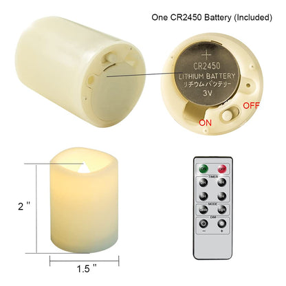 DRomance Flameless Flickering LED Votive Candles with Remote, Battery Operated TeaLights Battery Included,Warm White Light 1.5 x 2 inch Set of 6 for Christmas Decoration