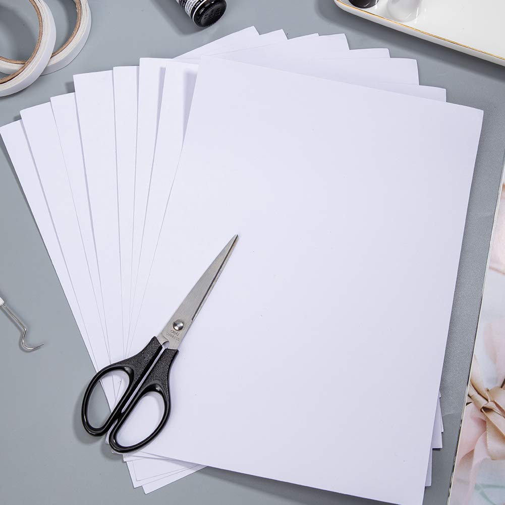 BENECREAT 10PCS White Double Sided Adhesive Sheets 16.5x11.5 Inch Double Side Tap Sheet (0.2mm) for Valentine's Decoration, Tumbler Craft Photo Albums Handbook Making