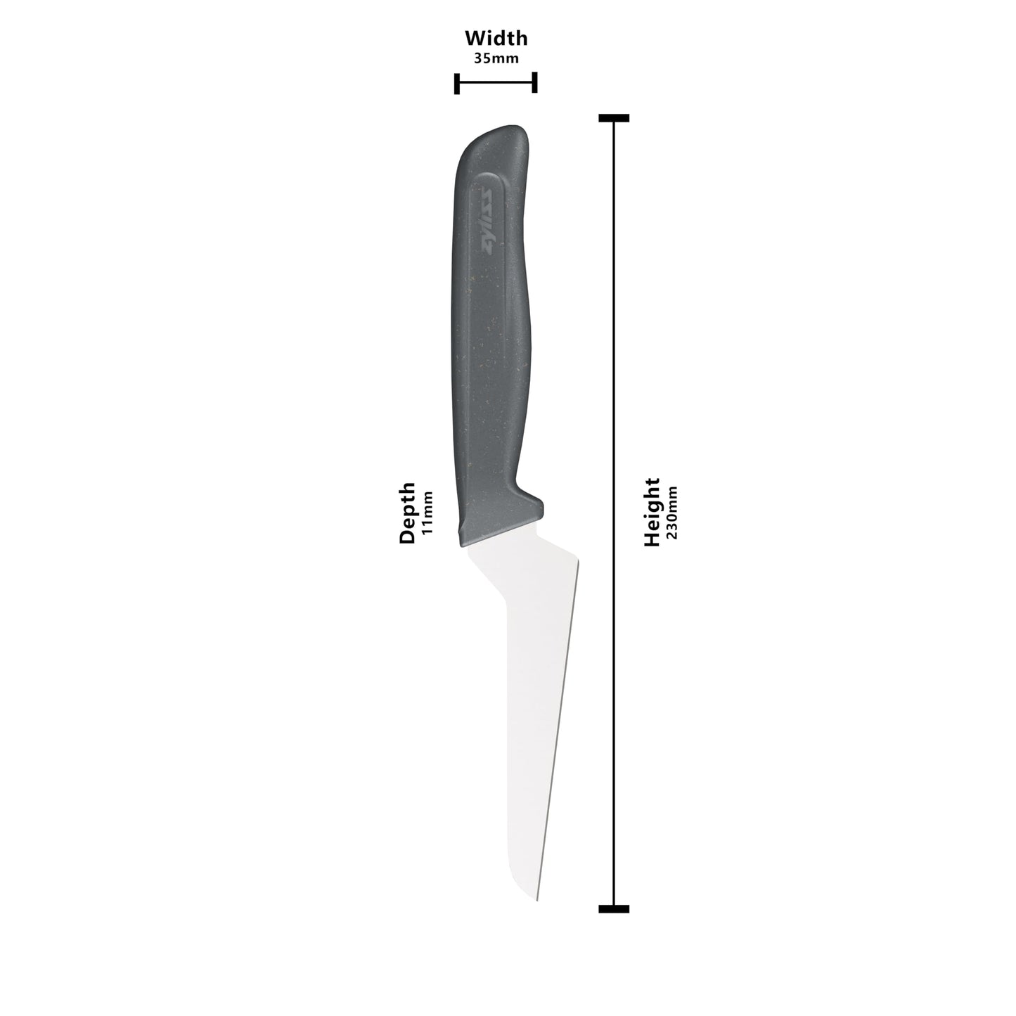 Zyliss Offset Santoku Knife – Sharp German Stainless Steel Blade – Sustainable Wheat Straw Handle – Precision Kitchen & Vegetable Knife – Dishwasher Safe – 3.9 inches