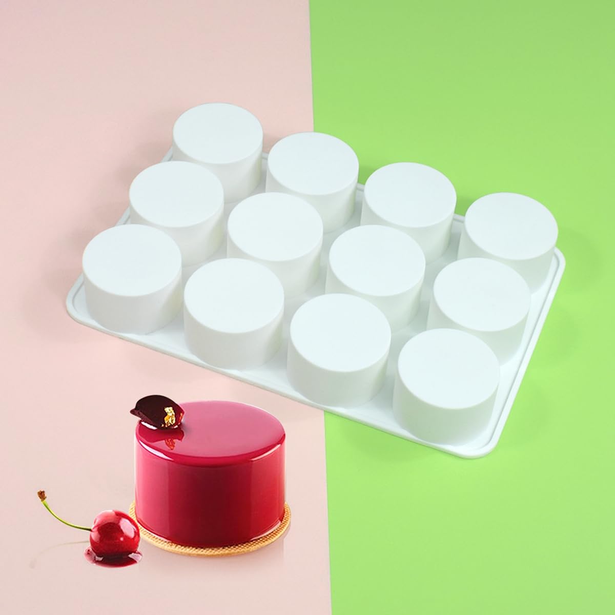 Cylinder Silicone Soap Mold Round Silicone Molds for Handmade Soap Making, Lotion Bars, Chocolate, Cake Mold (A_ Cylinder)