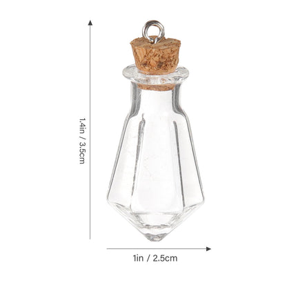 10 Packs Mini Glass Bottles with Corks Stoppers, Tiny Glass Wishing Bottles Small Vial Pendant for Wedding Birthday Party DIY Crafts Supplies